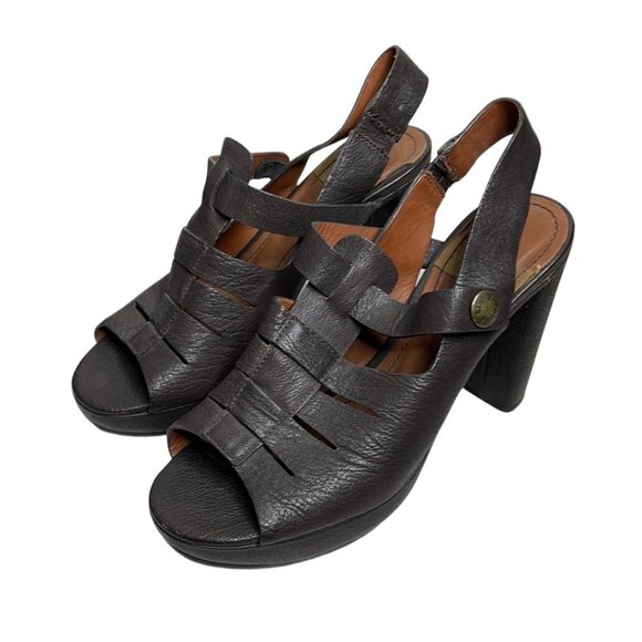 See By Chloe brown platform chunky heeled sandals Size 7 open toe designer cute - Picture 1 of 15